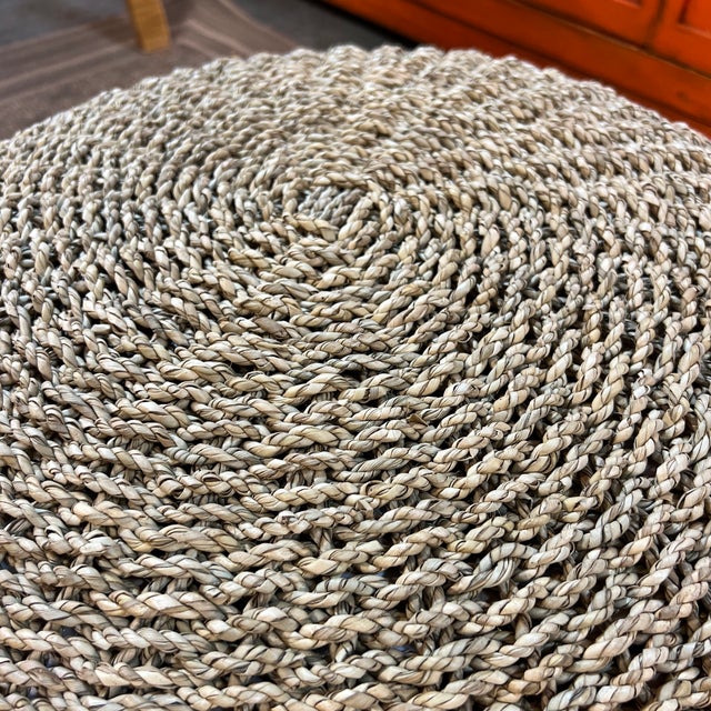 Woven Seagrass Pouf Chairish