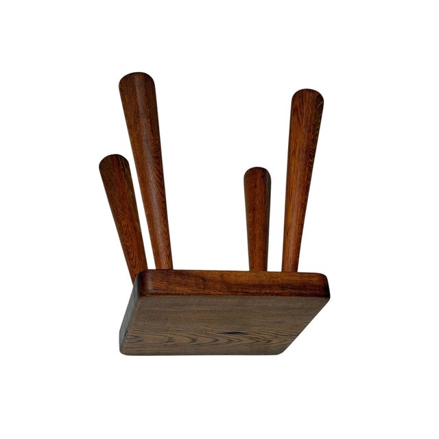 Brutalist Brutalist Stool in Oak, Dutch Design, Mid-Century, 1960s For Sale - Image 3 of 11