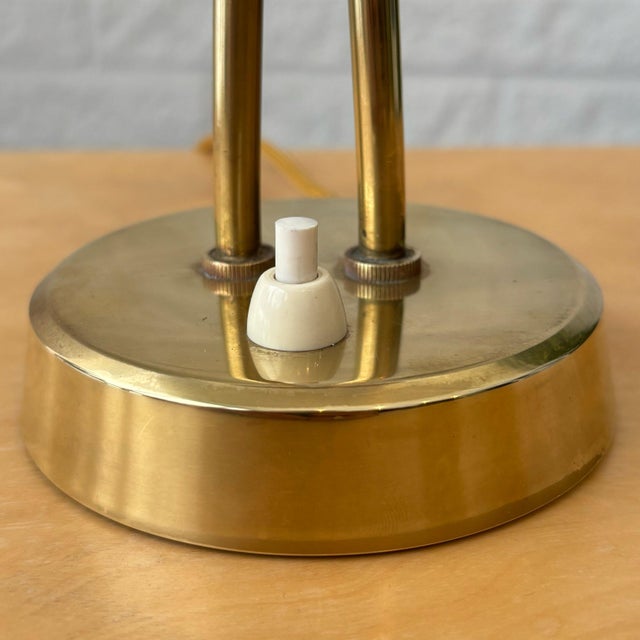 Vintage Table Lamp in Brass and Textile by Hans Bergström for Ateljé Lyktan, 1940s For Sale - Image 12 of 16