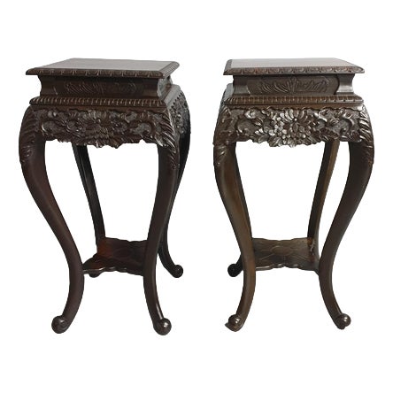 Oriental Jardiniere Stands, Set of 2 For Sale