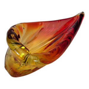 Mid Century Leaf Ashtray by Blenko Art Glass