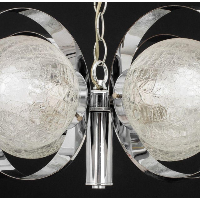 Mid-Century Modern Italian Modern Chrome Ring Chandelier For Sale - Image 3 of 8
