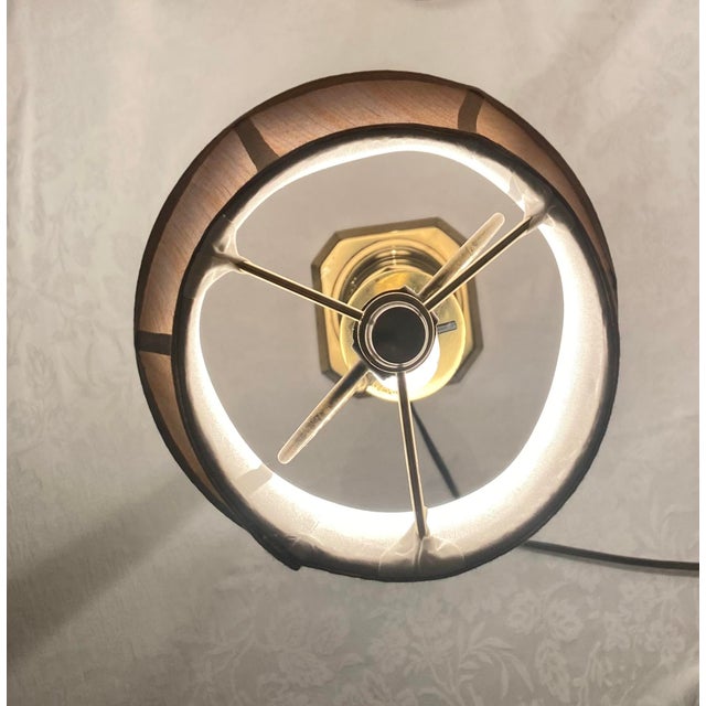 Solid Brass Mid 20th Century Uniquely Intricate Candlestick Style Pair of Lamps Excellent Condition. For Sale In Denver - Image 6 of 12