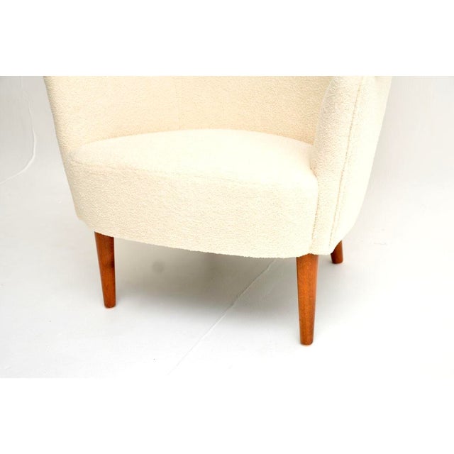 Brown Vintage Swedish Samspel Chair attributed to Carl Malmsten, 1960 For Sale - Image 8 of 9