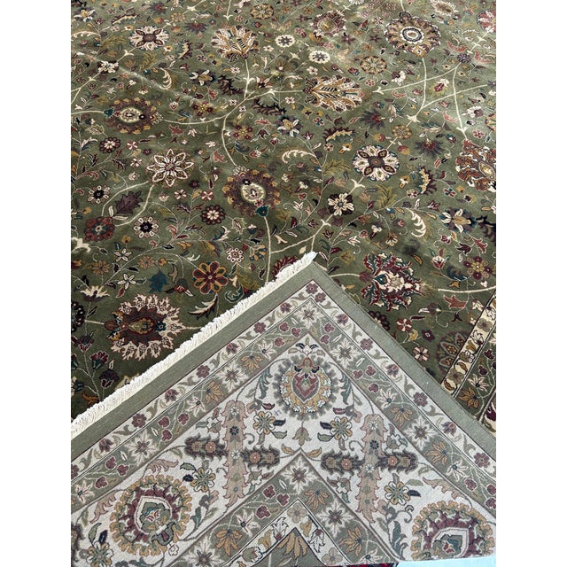 Textile Indo Persian Tabriz , 102" X 14'2 For Sale - Image 7 of 9