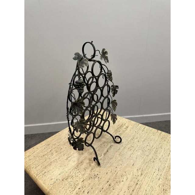 Vintage Wine Rack in Forged Iron, 1960s For Sale - Image 4 of 12