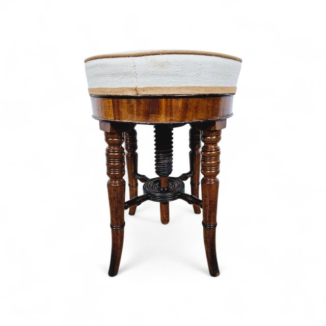 Antique Victorian Piano Stool in Walnut, 1800s For Sale - Image 11 of 11