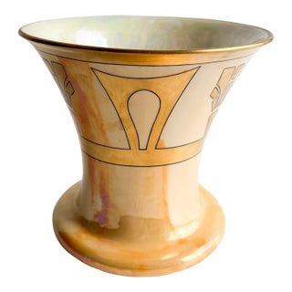 Vintage Art Nouveau Porcelain Vase – Jugendstil Style, Iridescent Glaze, Bavaria (Signed) For Sale