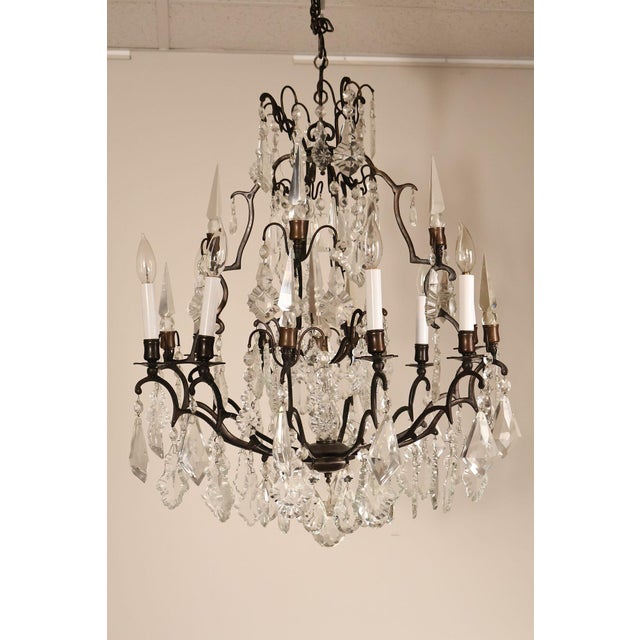 High Quality Versailles Style Crystal Glass Chandelier Featuring A Multi-Tier Bronze Frame With Hanging Faceted Crystal...
