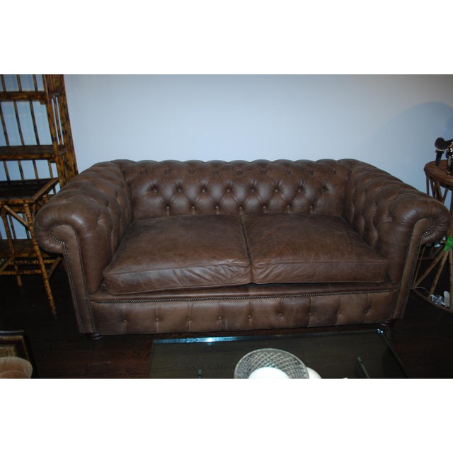 Brown Leather Chesterfield Sofa Chairish