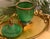 Antique French Green Opaline and Brass Large Covered Jar With Acorn Finial For Sale - Image 9 of 9