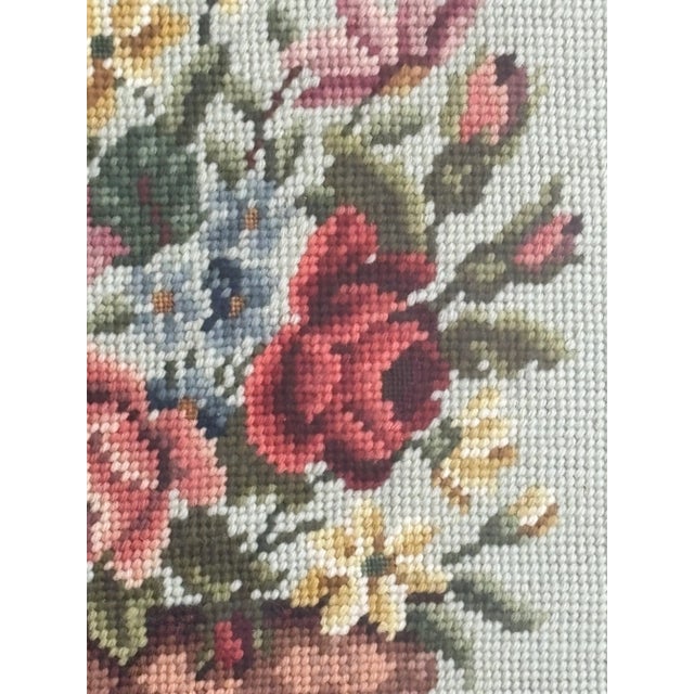 20th Century Floral Still Life Needlepoint -- Framed For Sale - Image 10 of 18