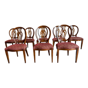 Late 20th Century Set of 8 Henredon George III Style Bowl Back Dining Chairs