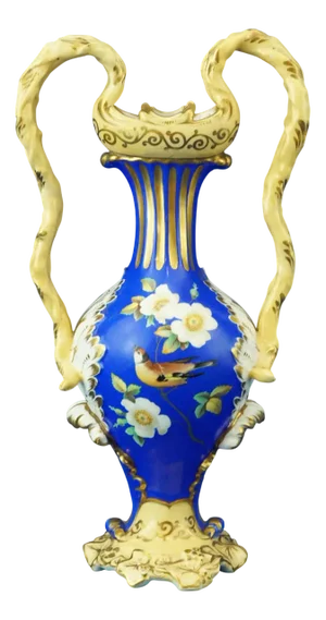 19th Century English Rococo Porcelain Vase attributed to the Coalport Factory, Derby, England