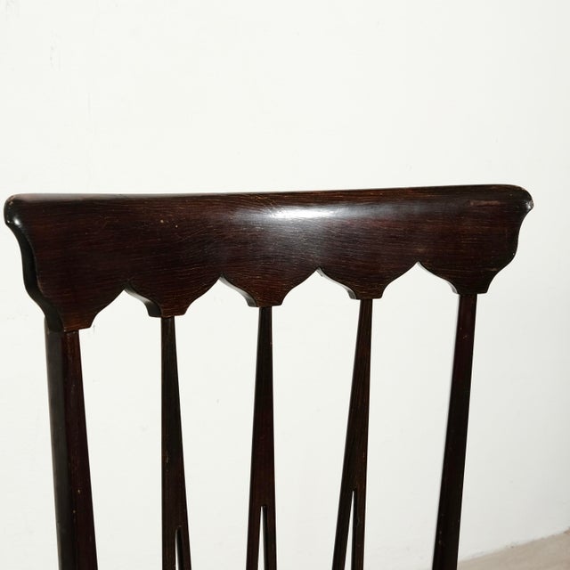 Brown Chiavarina Chair in Wood and Woven Rod, 1940s For Sale - Image 8 of 10