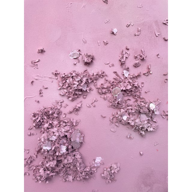 2020s Dimensional Textured Abstract Painting in Dusty Rose by Covet Studio For Sale - Image 5 of 15