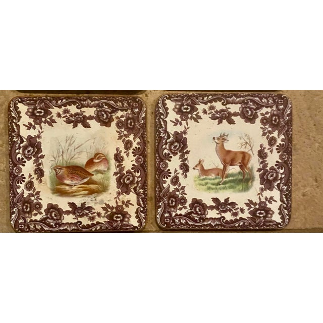 English Spode Woodland Collection Coasters - Set of 6 For Sale - Image 3 of 5