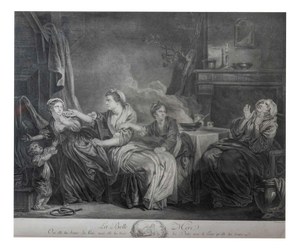 Unknown Artist, La Belle Mère, 18th Century, Copper Engraving