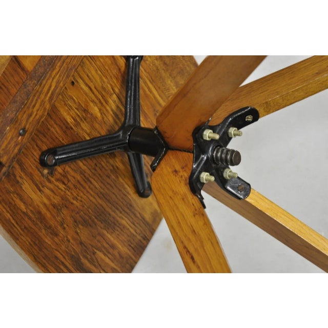 Wood Early 20th Century Vintage Mission Arts & Crafts Oak Wood Child’s School Desk Chair For Sale - Image 7 of 11