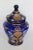 Cobalt Blue Glass Hand Painted Floral Urn Bonboniere Cookie Jar With Lid For Sale In Miami - Image 6 of 13