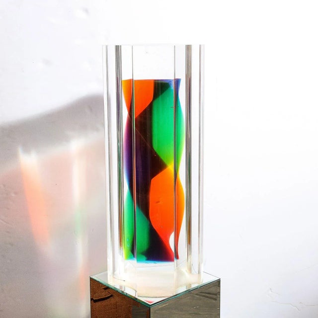 Modernist Sculpture 'Dodecagonal Helicoid' in Caste Acrylic by Norman Mercer For Sale - Image 10 of 12