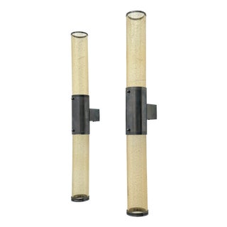 Wall Sconces in Metal and Murano Glass, 1980, Set of 2 For Sale