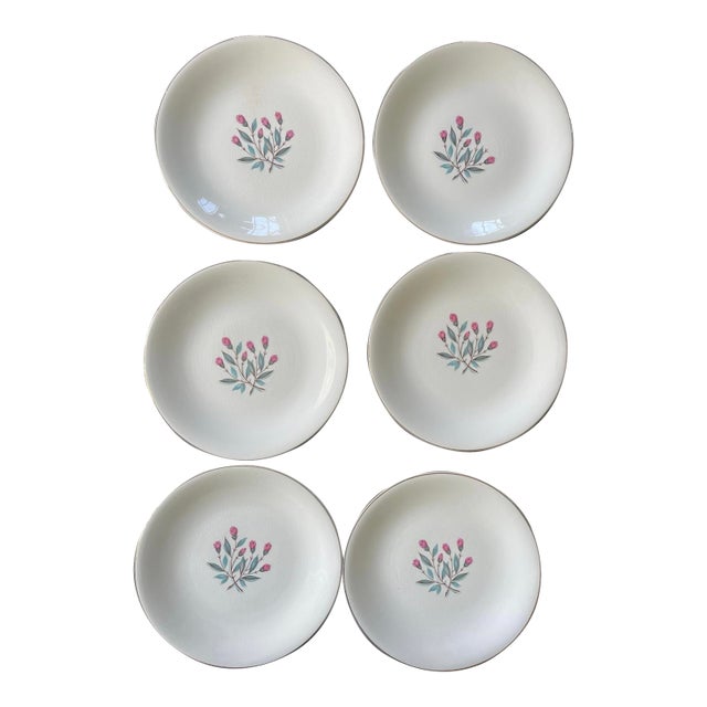 1962 Set of Six (6) Wedgwood Pink Hope 9.75” Plates For Sale