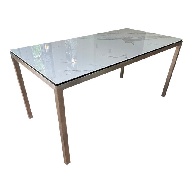 Room & Board White Ceramic Rand Dining Table For Sale