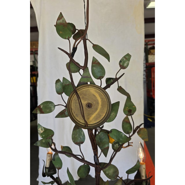 Vintage Italian Tole Citrus Wall Sconce For Sale - Image 11 of 15