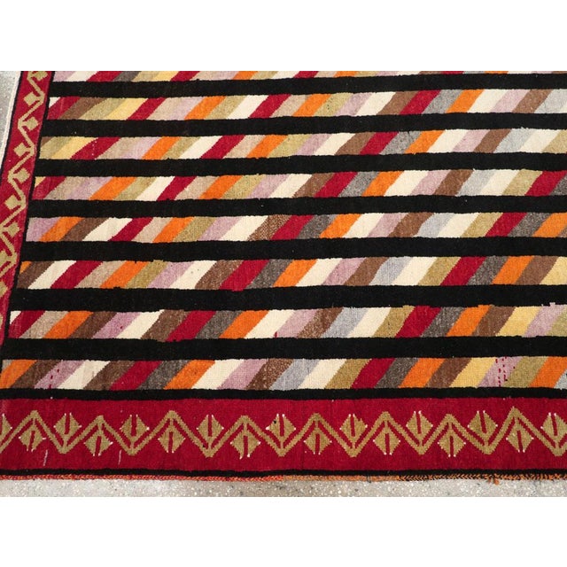 Mid 20th Century Galerie Shabab Collection Mid-20th Century Handmade Turkish Art Deco Style Small Room Size Carpet For Sale - Image 5 of 8