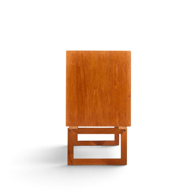 Mid 20th Century Kurt Østervig Style Mid Century Danish Teak Sliding Door Credenza and Hutch For Sale - Image 5 of 14