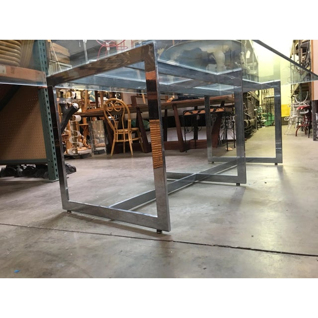 1970s Milo Baughman Chome and Glass 8 Person Dining Table For Sale - Image 9 of 11