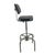Vintage Industrial Adjustable Drafting Stool With Backrest and Footrest For Sale - Image 13 of 18