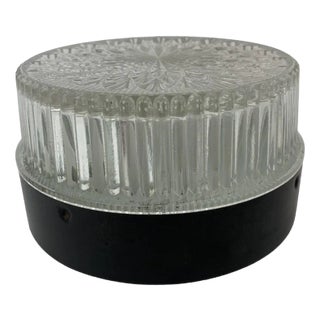 Mid-Century Glass Ceiling Lamp, 1970s For Sale