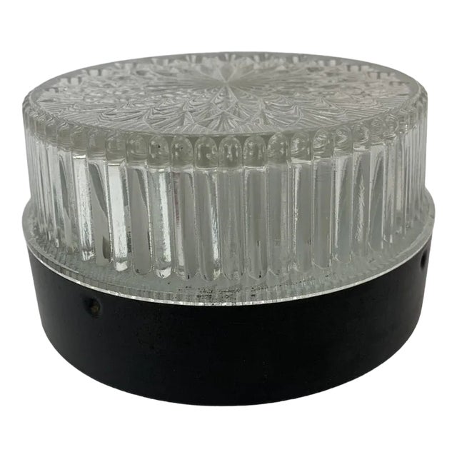 Mid-Century Glass Ceiling Lamp, 1970s For Sale