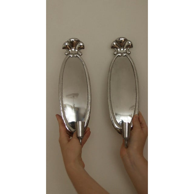 Silver Swedish Grace Pewter Sconces by Svenskt, Set of 2 For Sale - Image 8 of 18