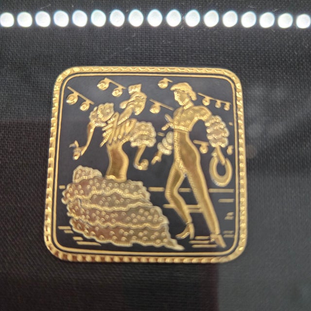 Framed Midas Toledo Damascene Plaque & Pair of Miniature Swords, Spain For Sale - Image 4 of 11