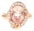Roshe Jewels 2.98 Carat Morganite Diamond 14 Karat Rose Gold Cocktail Ring, Size 7.5 For Sale