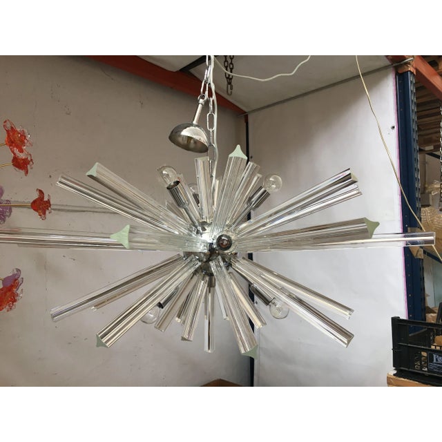 Murano Glass Oval Murano Glass Triedro Sputnik Chandelier For Sale - Image 10 of 10