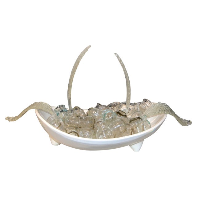 Glass and Ceramic Grape Basket Mixed-Media Sculpture by Dror Karta For Sale - Image 10 of 10