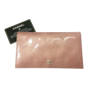 Chanel Pink Patent Bi-Fold Wallet