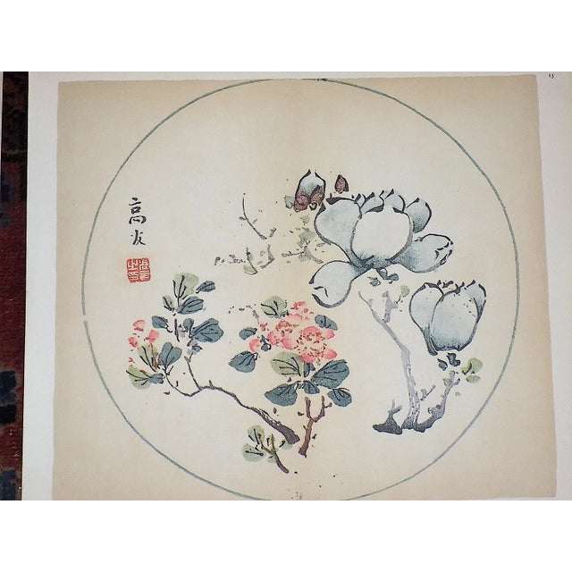 Vintage Signed Chinese Botanical Color Lithographs - Set of 3 For Sale - Image 4 of 9