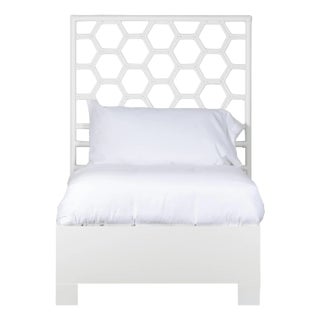 Honeycomb Platform Bed Twin Extra Long, White For Sale