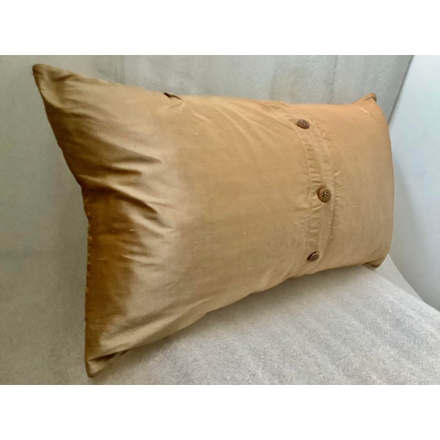 Modern Hand Beaded Quilted Silk Lumbar Decorative Pillow Cover For Sale - Image 10 of 10