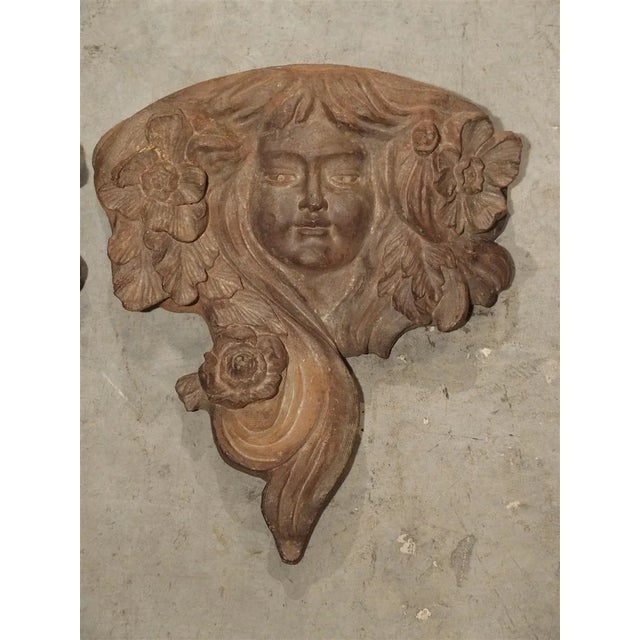 Antique French Cast Iron Balcony Planters/Ornaments, Circa 1900 - a Pair For Sale - Image 11 of 13