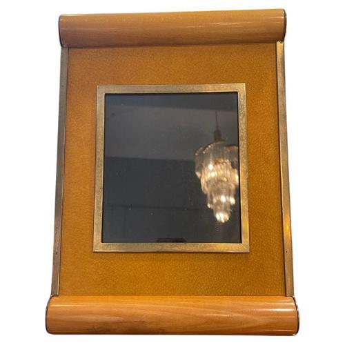 Vintage Wooden Photo Frame with Brass Accents and Sculptural Design, 1970 For Sale - Image 10 of 10