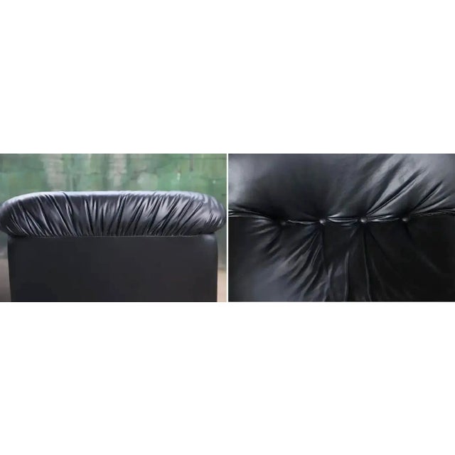 Postmodern Black Upholstered Sculptural Lounge Chair, 1980s, (One Chair 2 Avail) For Sale - Image 9 of 12