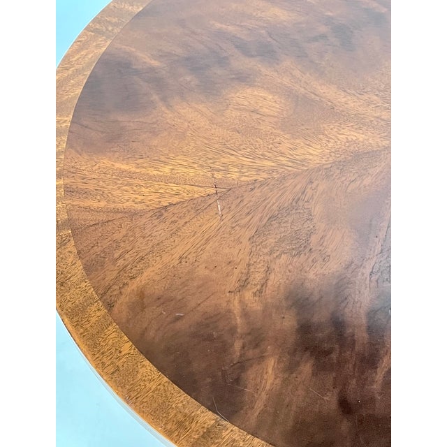 Late 20th Century Baker Furniture Federal Style Mahogany Drum Table With Candle Slides For Sale - Image 12 of 15