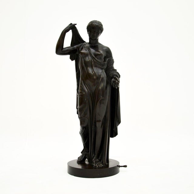 Large Neoclassical French Bronzse Robed Lady, 1880 For Sale - Image 14 of 14