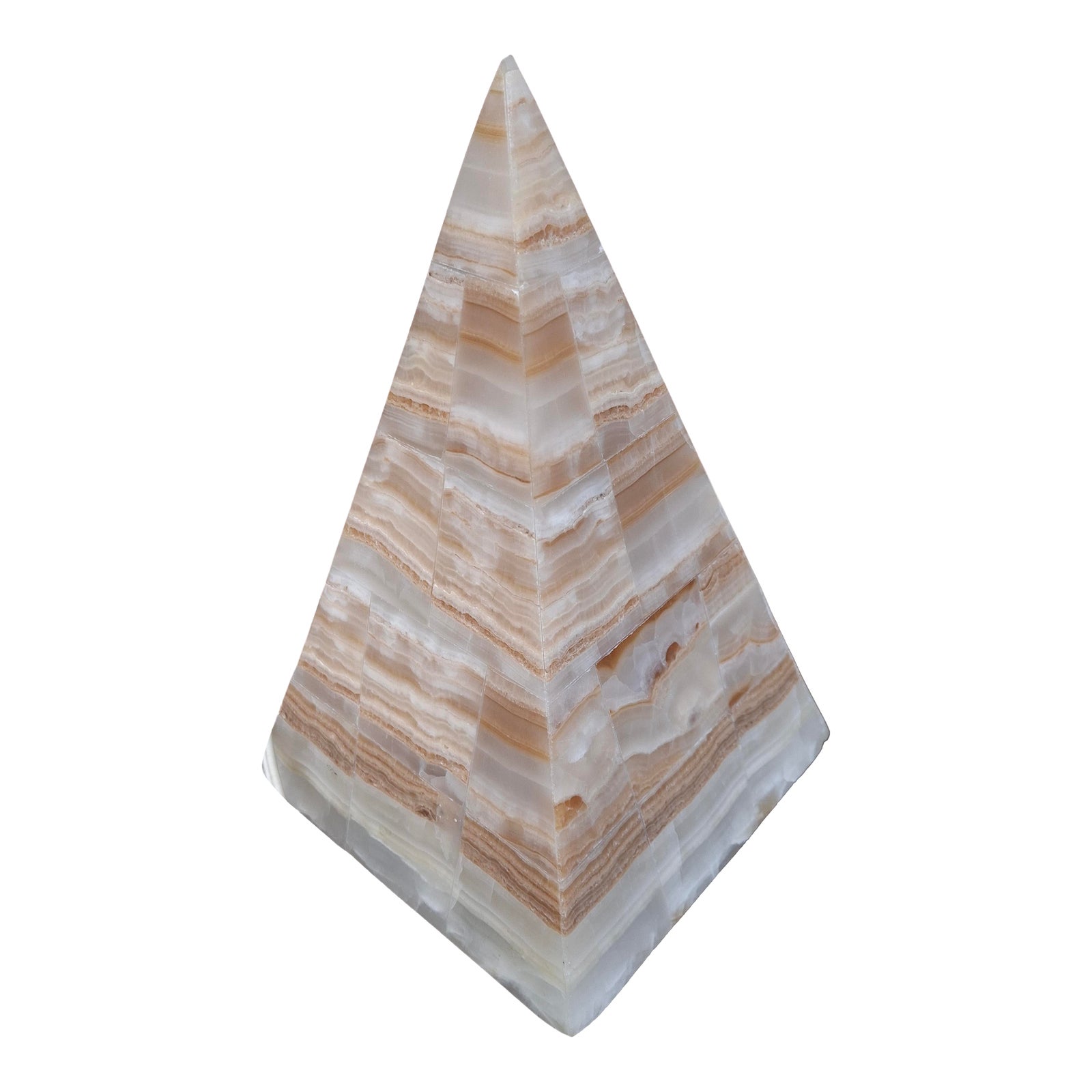 Mid 20th Century Onyx Marble Pyramid Form Table Lamp | Chairish